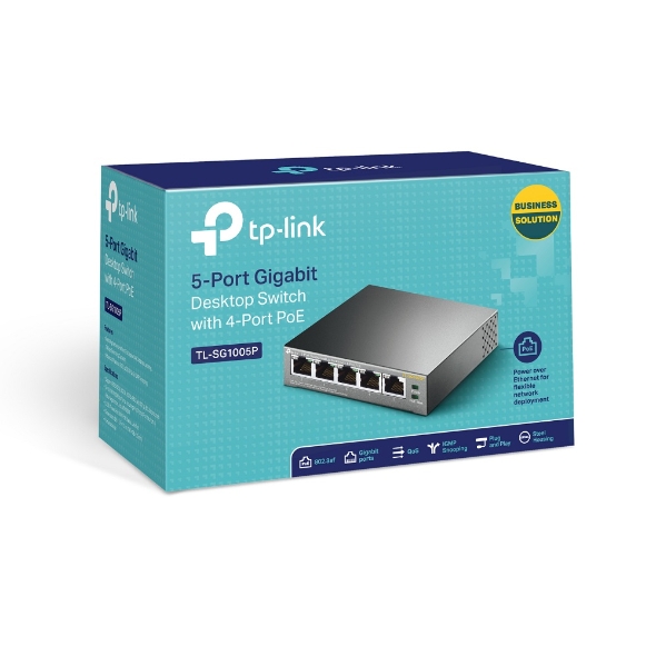 TP-LINK | Switch | TL-SG1005P | Unmanaged | Desktop | Gigabit Ethernet (copper) ports quantity 5 | Power over Ethernet (PoE) ports quantity 4 | Power supply type External | 36 month(s)