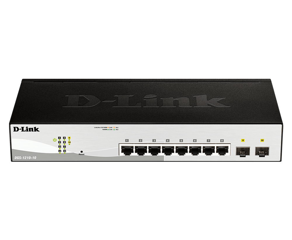 D-Link | 10-Port Gigabit Smart Managed Switch | DGS-1210-10 | Managed L2+ | Rackmountable