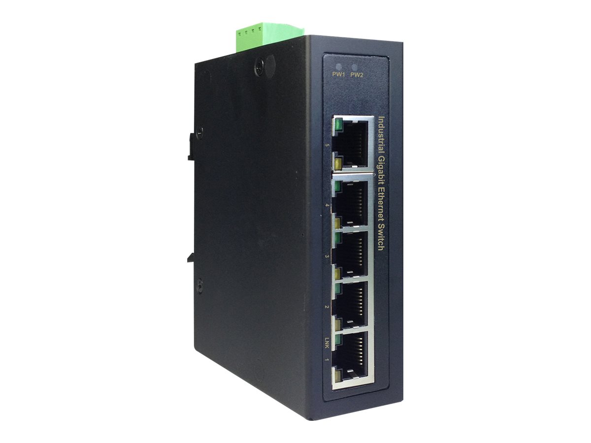 Digitus Industrial 5 Port Gigabit Switch | DN-651107 | Unmanaged | DIN rail mountable