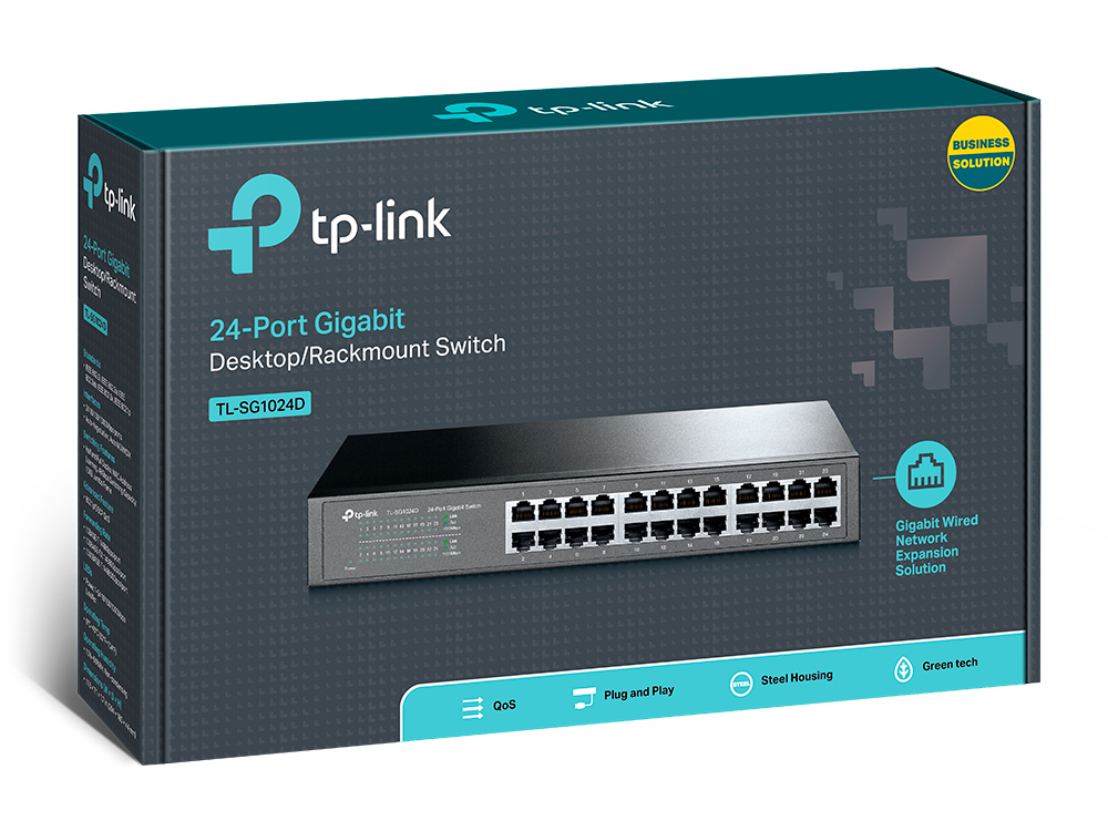 TP-LINK | Switch | TL-SG1024D | Unmanaged | Desktop/Rackmountable | Gigabit Ethernet (copper) ports quantity 24 | 36 month(s)