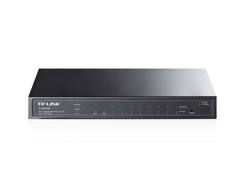 TP-LINK | Switch | TL-SG2210P | Web Managed | Desktop | SFP ports quantity 2 | Power over Ethernet (PoE) ports quantity 8 | Power supply type External | 36 month(s)