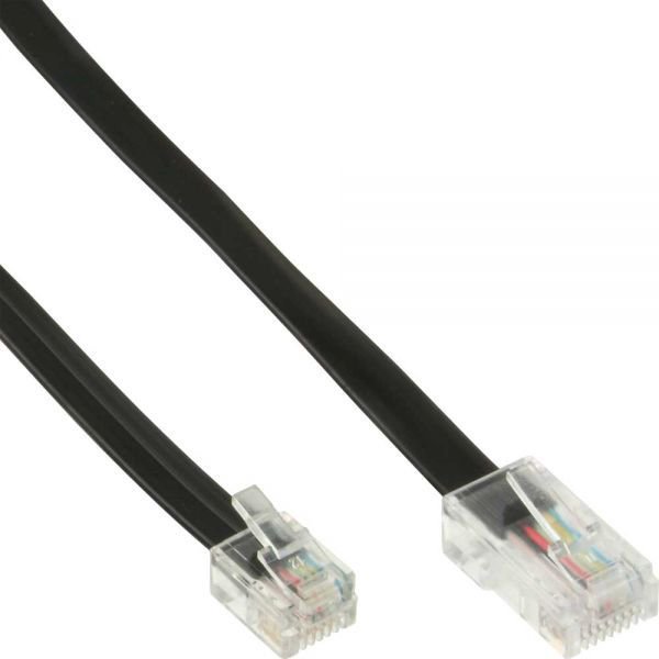 InLine Modular RJ45 cable for RJ11, 6R4C, black, 6m (18866)