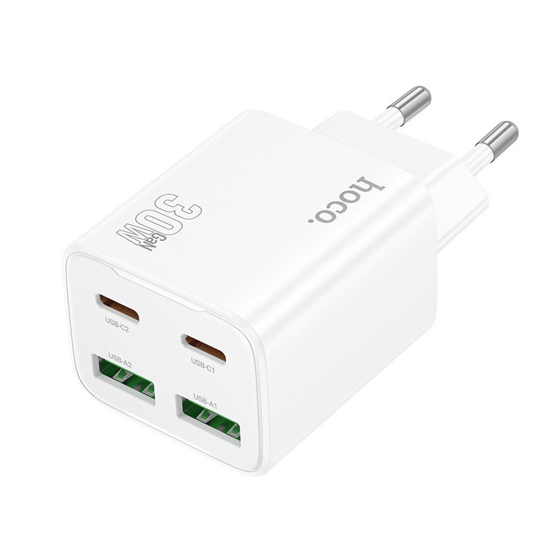 Įkroviklis Hoco N56 2xUSB-C/2xUSB-A PD30W baltas