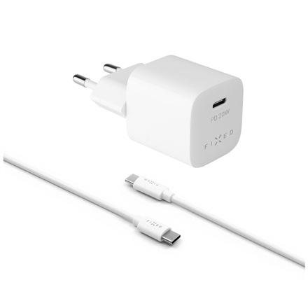 Fixed Mini Travel Charger USB-C/USB-C Cable