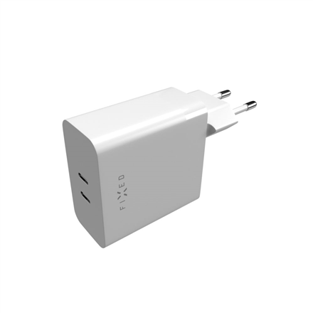 Fixed  Dual USB-C Mains Charger, PD support, 65W