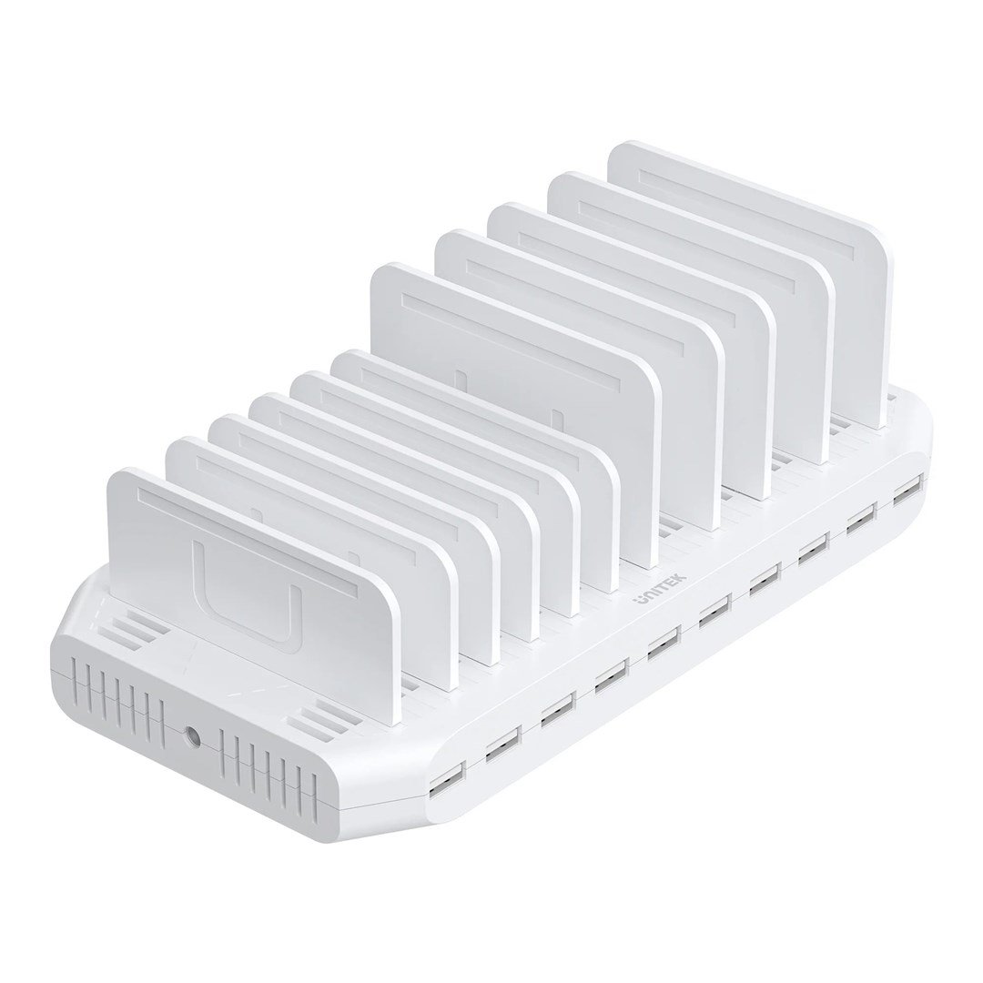 „UNITEK“ ĮKROVIMO STOTELĖ 10X USB 2.4A 60W BALTA