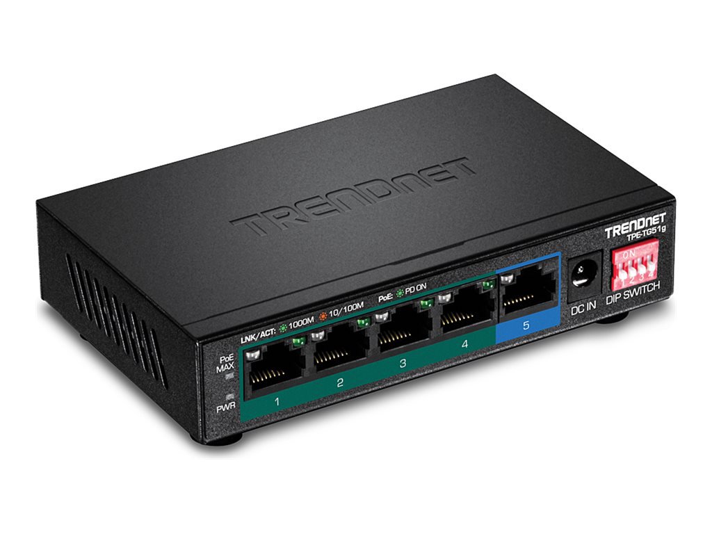 TRENDNET 5-Port Gigabit PoE+ Switch 60W