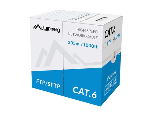 Tinklo kabelis Lanberg LCS6-11CU-0305-S Pilka 305 m Cat6 SF/UTP (S-FTP)