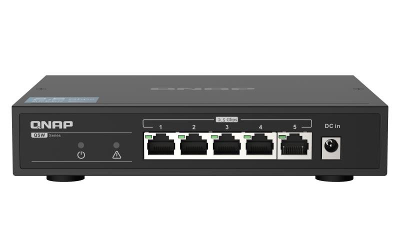 QNAP  5 port 2.5Gbps Auto Negotiation (2.5G/1G/100M)  QSW-1105-5T  Unmanaged