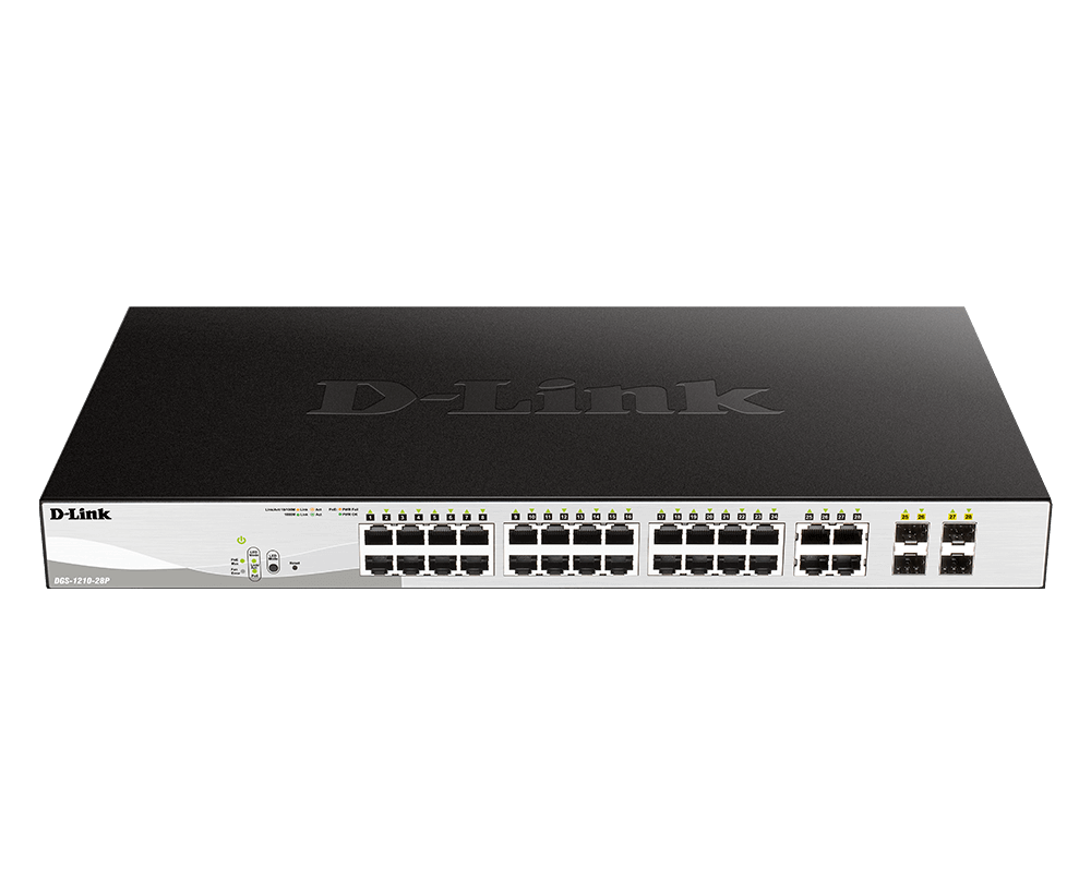 D-Link | 28-Port Gigabit Smart Managed PoE Switch | DGS-1210-28P | Managed L2+ | Desktop | Power supply type External