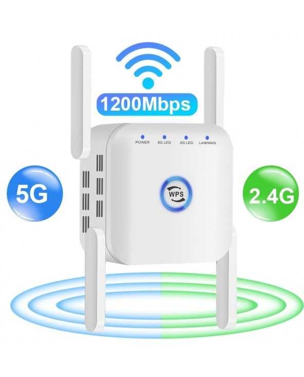 5g WiFi kartotuvas Maršrutizatorius Signalo Wifi stiprintuvas Wifi plėstuvas 1200Mbps Wi-Fi Booster 2.4G 5Ghz ilgo nuotolio