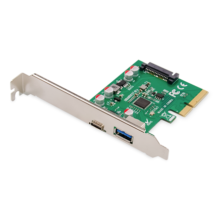 Tinklo plokštė Digitus  PCIe card, USB-C 3.1 Gen 2, 10Gpbs, USB-A 3.1  DS-30225