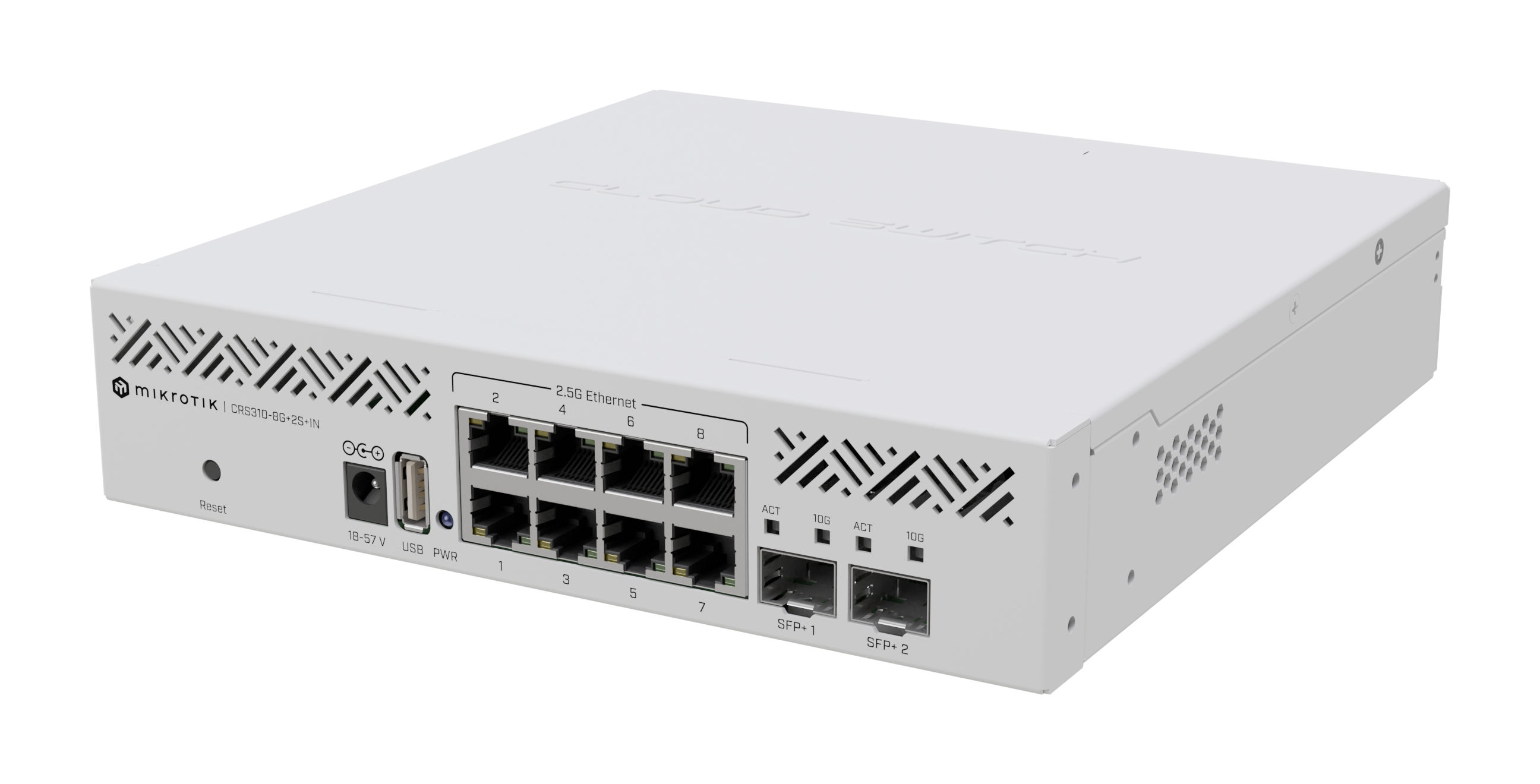 MikroTik | Cloud Router Switch | CRS310-8G+2S+IN | Rackmountable | Gigabit Ethernet (copper) ports quantity 8 | SFP+ ports quantity 2