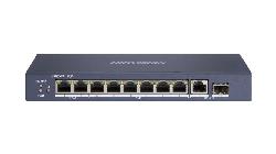 10 prievadų, 8 PoE prievadų komutatorius Hikvision DS-3E0510HP-E