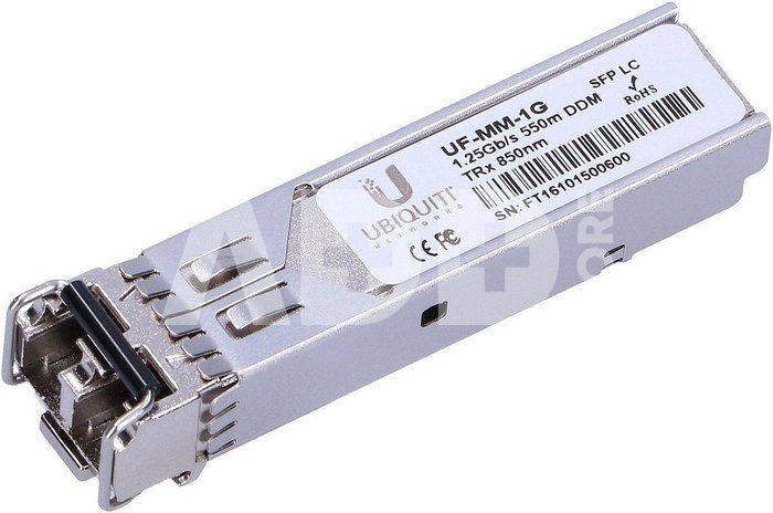 Ubiquiti UF-MM-1G SFP, Multi-Mode Fiber, Dual LC, 10/100/1000 Mbit/s, Wavelength 850 nm, Maximum transfer distance 550 m, (2-Pack), 0 to +70C