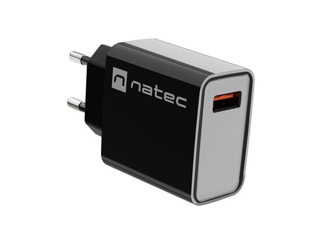 NATEC USB CHARGER RIBERA 18W USB-A BLACK
