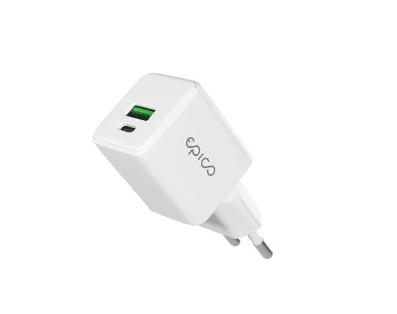 Sieninis įkroviklis EPICO, UltraBoost EA10 20W GaN, baltas
