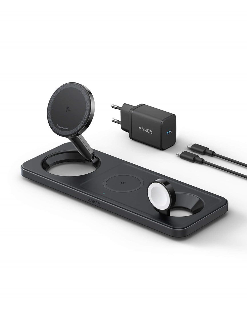 „MAGGO 15W 3-IN-1“ HORIZONTALI MAGNETINĖ STOTIS JUODA