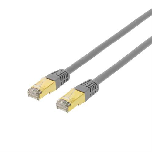 Tinklo kabelis DELTACO STP-71, S/FTP Cat7, 1m, pilkas