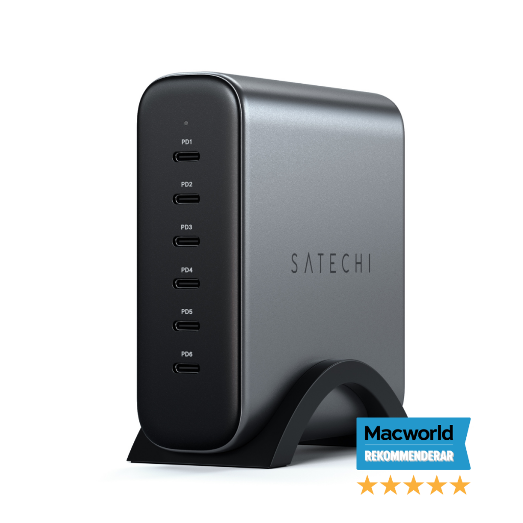 Adapteris Satechi ST-C200GM-EU 200W USB-C 6-port GaN