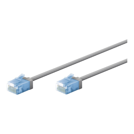 Tinklo kabeliai Goobay 74219 Ultra-Flexible CAT 6A Patch Cable, Slim, U/UTP, 0,15 m, Grey  Goobay