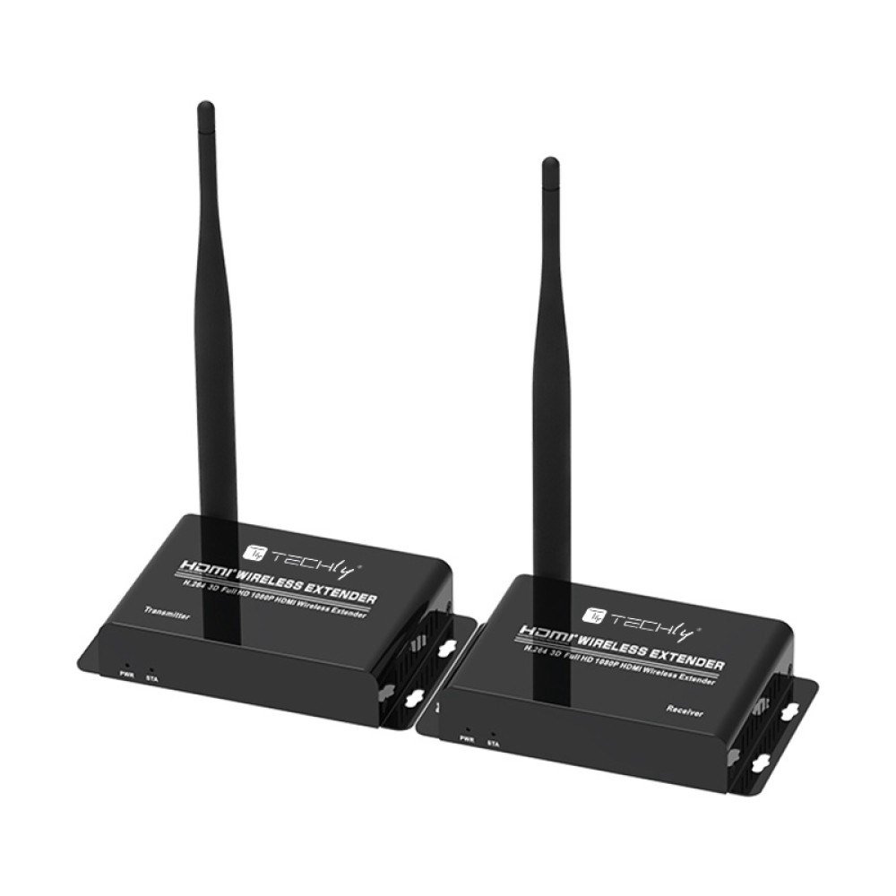Techly IDATA HDMI-WL55 vaizdo ir garso signalų ilgintuvas AV siųstuvas ir imtuvas Juoda