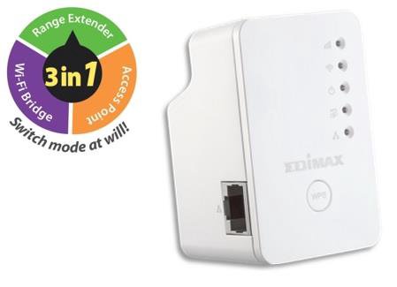 Kita tinklo įranga Edimax Extender/Access Point/Brigde  EW-7438RPn Mini 802.11n, 2.4GHz, 300 Mbit/s,