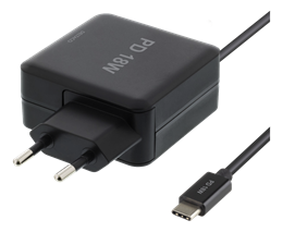 Įkroviklis DELTACO tinklo, 18W, 3A, juodas / USBC-AC126