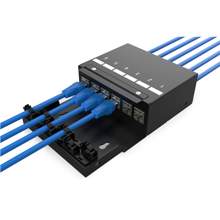 Tinklo kabeliai Digitus Consolidation point box, 6-port Keystone modules with intelligent cable mana