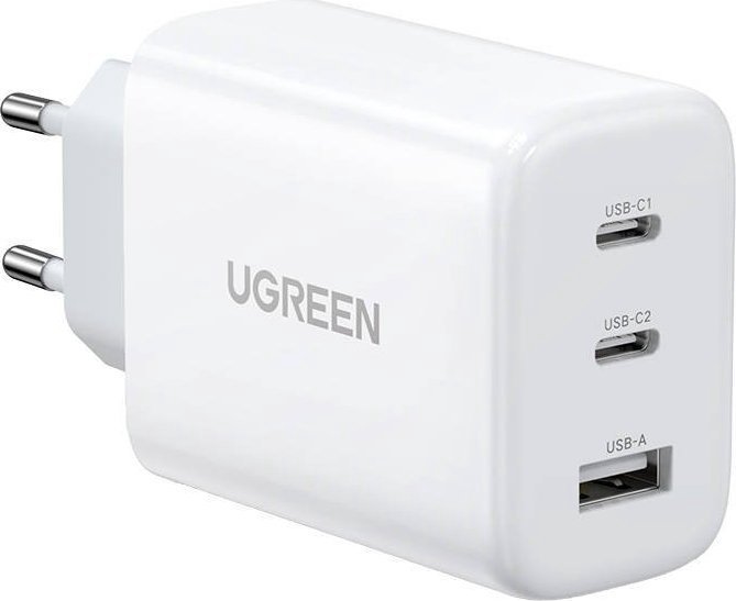 Loader Ugreen Network Charger UGREEN CD275, 2x USB-C, 1x USB, 65W (white)
