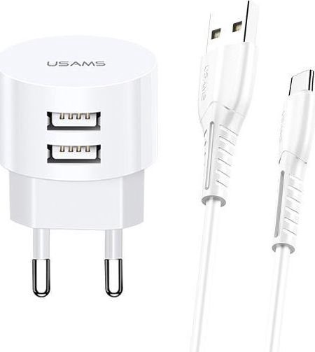Charger Usams T20 2x USB-A 2.1 A (66164-uniw)