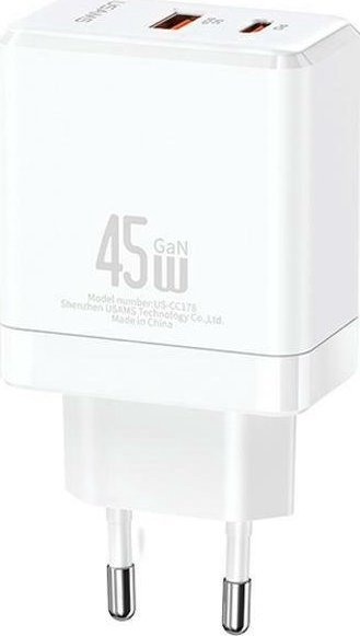 Loader Usams USB-C+USB-A 45W GAN PD 3.0 network charger