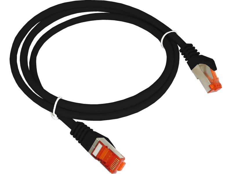 Alantec KKS6CZA1.0 F/UTP F/UTP cat.6 PVC 1.0m  ilgio juodas komutacinis kabelis