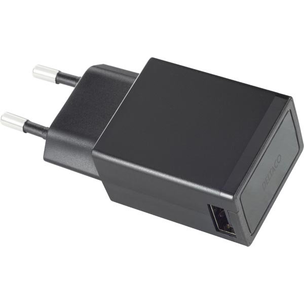 Įkroviklis DELTACO 230V tinklo, 2.1A USB, juodas / USB-AC77