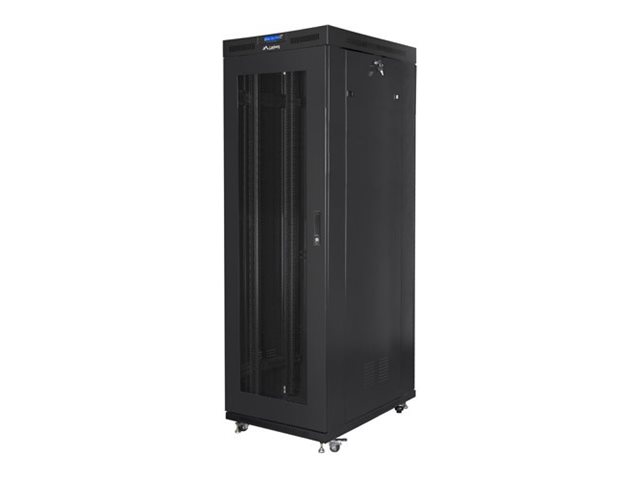 Lanberg Rack cabinet 19" free-standing 27U/800x1000 (flat pack) with glass door lCD V2, black | Lanberg