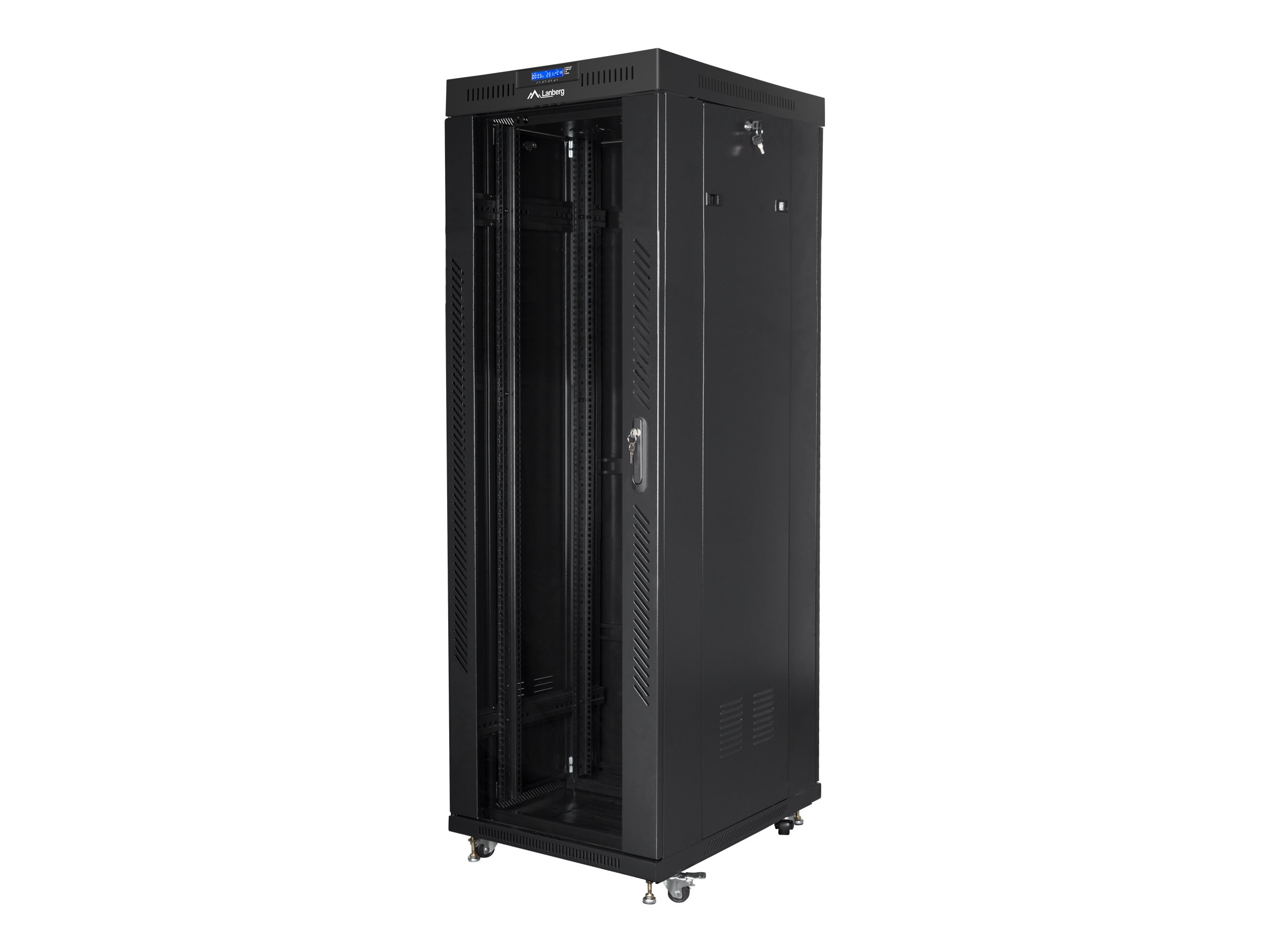 Lanberg Rack cabinet 19" free-standing 37U/600x800 (flat pack) with glass door lCD V2, black | Lanberg