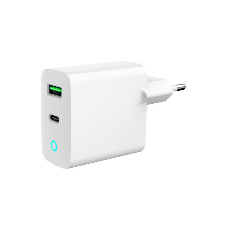 Tel. tinklo įkroviklis GEMBIRD CHARGER USB 20W 2PORT/TA-UC-PDQC20L-W-01