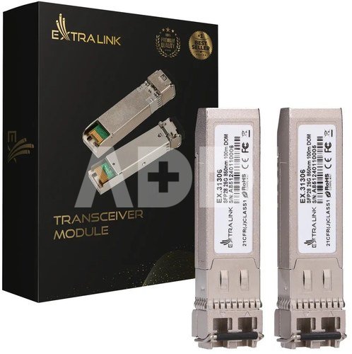 Extralink Module SFP28 25G 2-Pack 25Gbps,LC/UPC Duplex, 850nm, 100m, multi mode, DOM