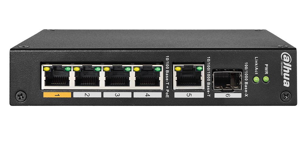 Dahua PoE Switch DAHUA PFS3106-4ET-60-V2 tinklo jungtis, nevaldomas