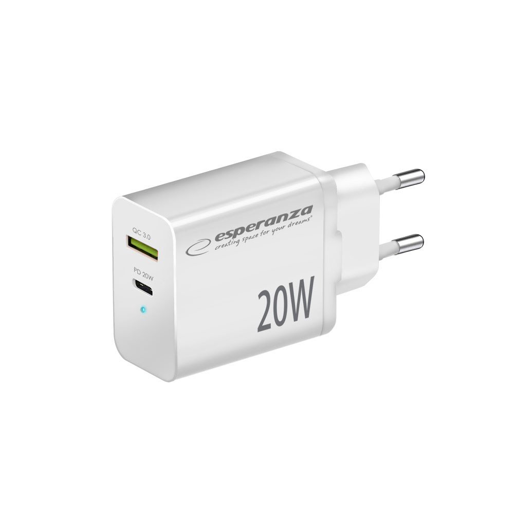 Esperanza EZC105W tinklo įkroviklis 20W Balta