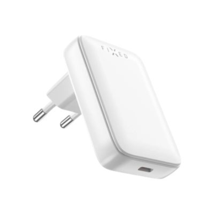 FIXED Slim USB-C Travel Charger, GaN, PD support, 30W, White  Fixed