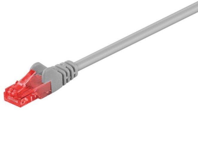 Tinklo kabelis MICROCONNECT CAT6 U/UTP, 1 m., Grey
