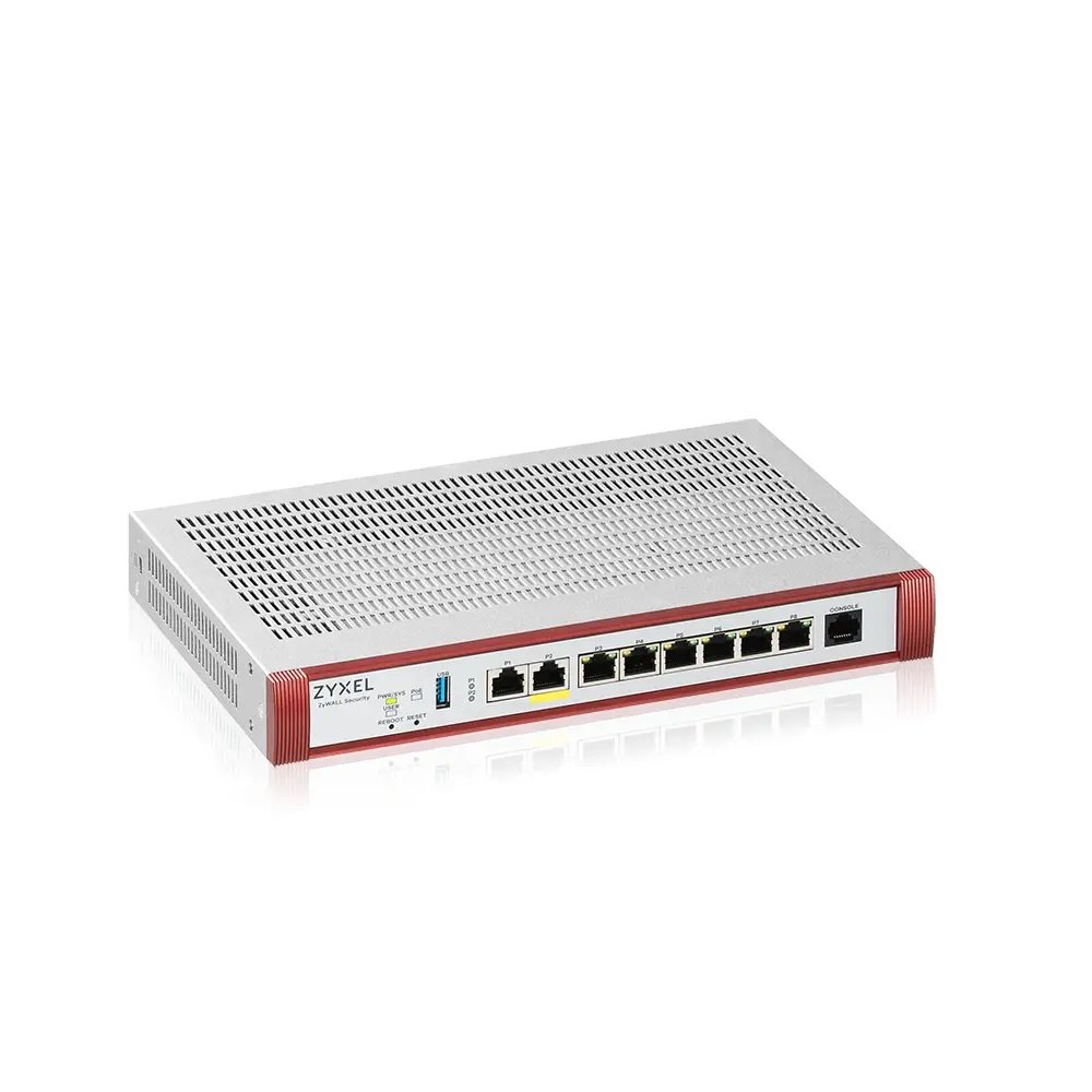Firewall ZyXel USG FLEX100 H Series, 7 Gigabit user-definable ports, 1*1G PoE+, 1*USB (device only)