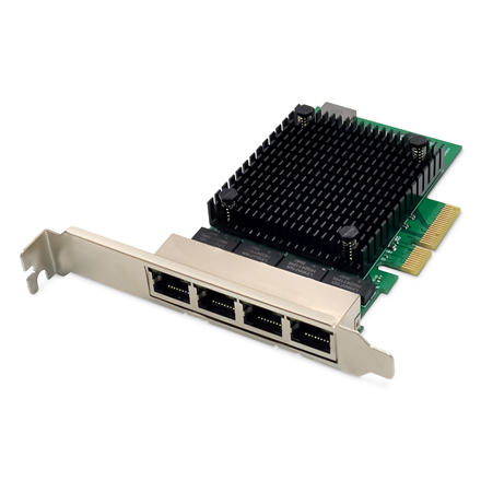 Tinklo plokštė Digitus DN-10136 4-Port RJ45 RTL8125B, 2.5 GBits Server NIC