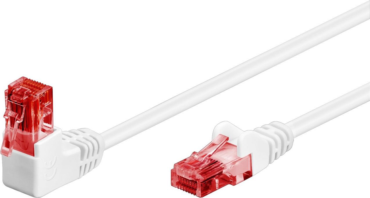 Goobay GOOBAY Patchcord U/UTP Kat. 6 Simple / Angle 90 White 0.5m