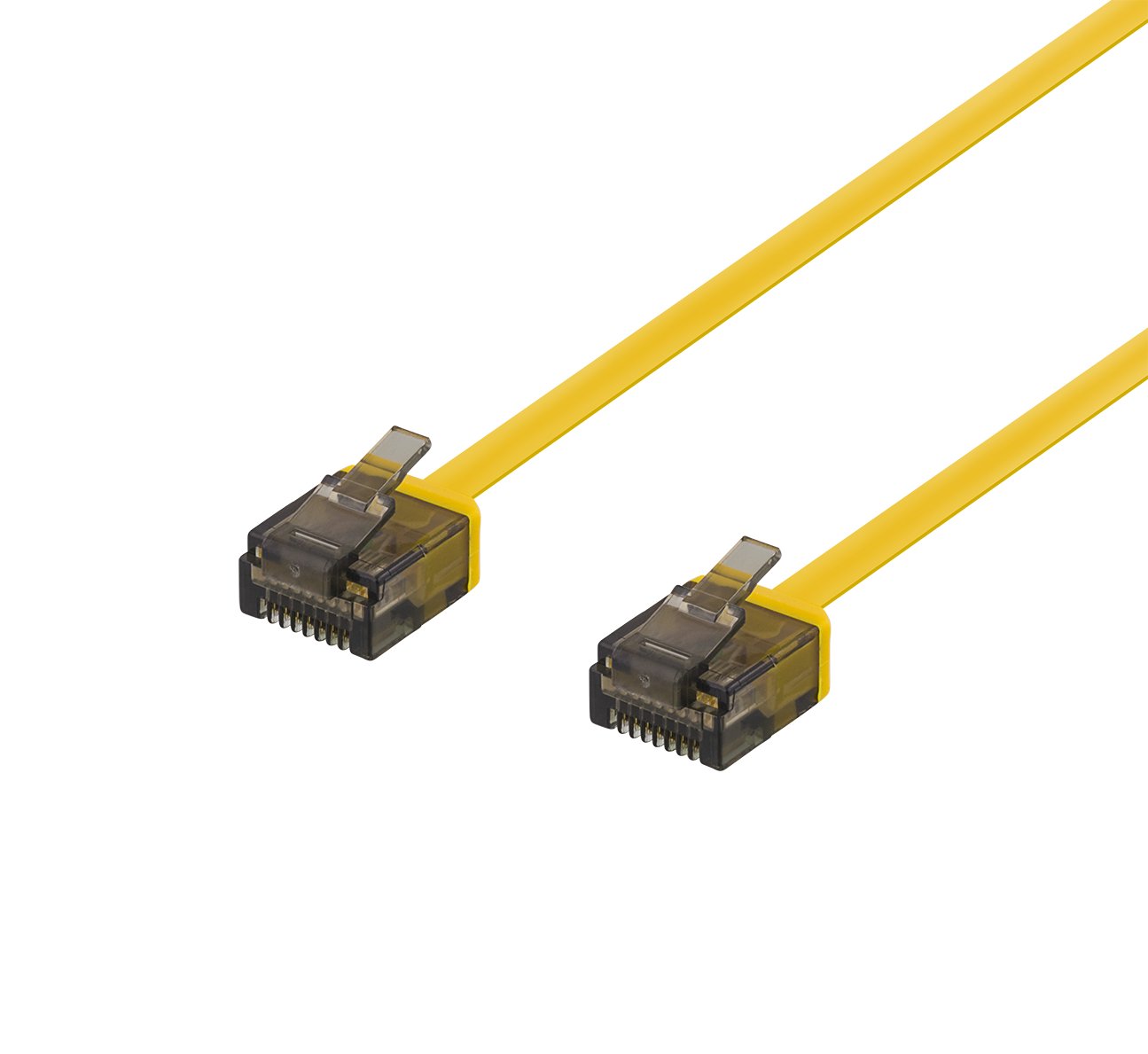 U/UTP Cat6a kabelis DELTACO, plokščias, 0,5 m, 1 mm, geltonas / UUTP-2013