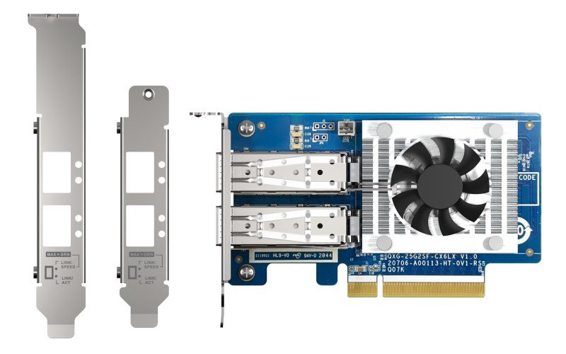 QNAP QXG-25G2SF-CX6 tinklo plokštė Vidinis Pluoštas 25000 Mbit/ai