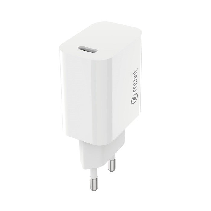 Wall Charger PD 20W Type-C By Muvit White
