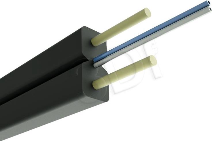 Alantec FTTH Fiber Cable Flat SM 2J 9/125 LSOH Black 1000m (FOK-W2J-SM-A-C)