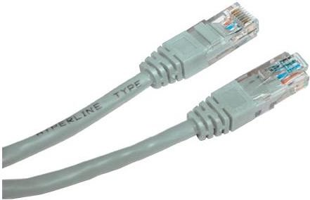 Logo Patchcord, UTP, Cat.5e, RJ45 M/15m, unscreened, cross, grey